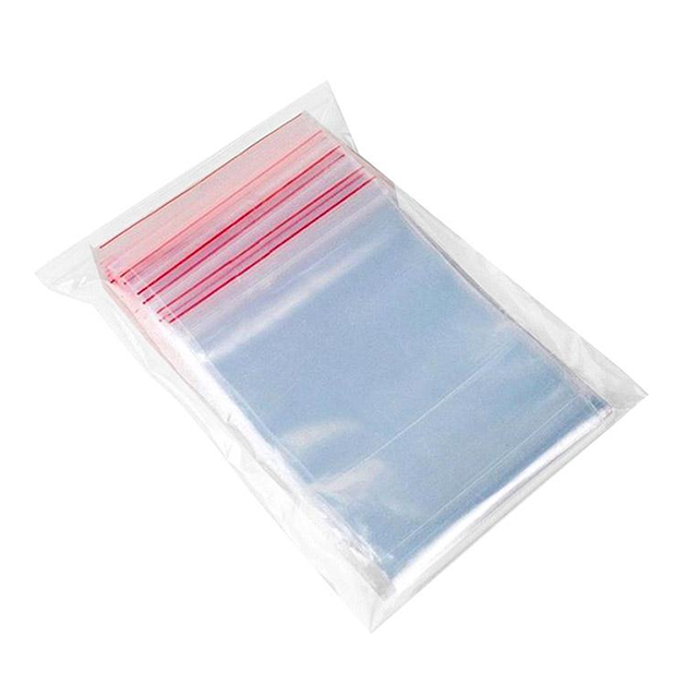 Bolsa de plástico transparente con cremallera