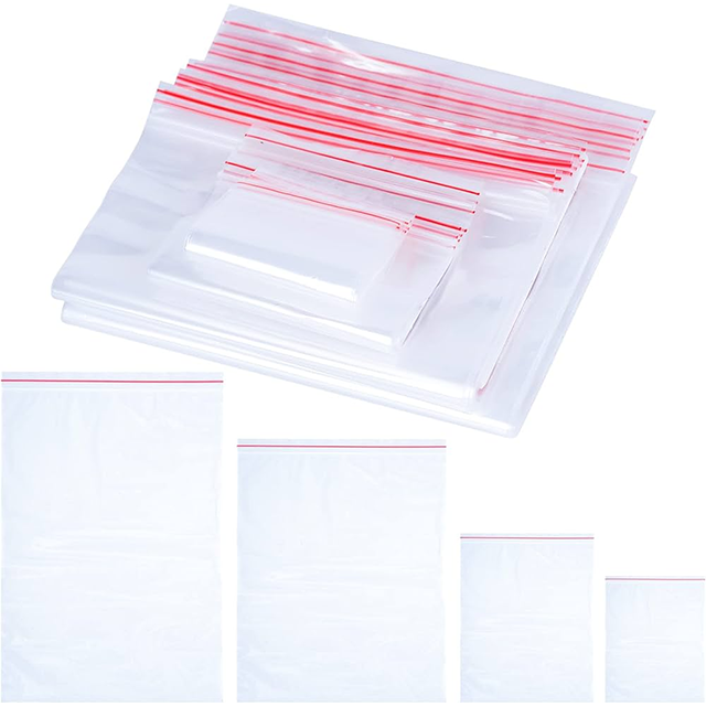 Bolsa de plástico transparente con cremallera